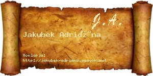 Jakubek Adriána névjegykártya